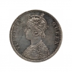 Silver One Rupee Coin of Victoria Queen of Bombay Mint of 1862.