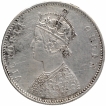 Silver One Rupee Coin of Victoria Queen of Bombay Mint of 1876.