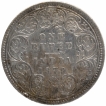 Silver One Rupee Coin of Victoria Empress of Calcutta Mint of 1879.