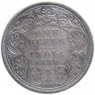 Silver One Rupee Coin of Victoria Empress of Bombay Mint of 1880.