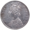 Silver One Rupee Coin of Victoria Empress of Bombay Mint of 1882.