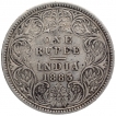 Silver One Rupee Coin of Victoria Empress of Calcutta Mint of 1883.