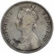 Silver One Rupee Coin of Victoria Empress of Bombay Mint of 1884.