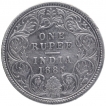 Silver One Rupee Coin of Victoria Empress of Calcutta Mint of 1885.