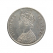 Silver One Rupee Coin of Victoria Empress of Calcutta Mint of 1886.