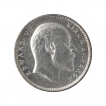 Silver One Rupee Coin of King Edward VII of Calcutta Mint of 1908.