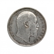 Silver One Rupee Coin of King Edward VII of Calcutta Mint of 1909.