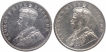 Silver One Rupee Coins of King George V of Bombay Mint of 1918 and 1919.