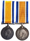 Silver Medals of First World War awarded to R. Bate and E. Hunter.