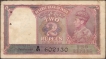 Two Rupees Bank Note of King George VI signed by C.D. Deshmukh of 1943.