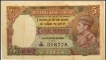 Five Rupees Bank Note of King George VI Signed by C.D. Deshmukh of 1938.