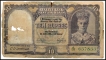 Ten Rupees Bank Note of King George VI of Signed by C.D. Deshmukh of 1944.