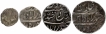 Set of Four Different Denomination of Silver coins of Mir Mahbub Ali Khan of Hyderabad State.