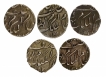 Lot of Five Silver One Eighth Rupee Coins of Mir Mahbub Ali Khan of Hyderabad.