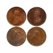 Bronze Half Pice Coins of King George V of Calcutta Mint of 1915, 1916, 1917 and 1918.