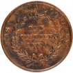 Copper One Quarter Anna Coin of East India Company of Calcutta Mint of 1835.