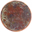 Copper One Anna Coin of Victoria Empress of Calcutta Mint of 1883.