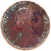 Copper One Anna Coin of Victoria Empress of Calcutta Mint of 1883.