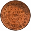 Copper One Quarter Anna Coin of King Edward VII of Calcutta Mint of 1903.