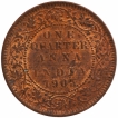 Copper One Quarter Anna Coin of King Edward VII of Calcutta Mint of 1905.