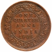 Bronze One Quarter Anna Coin of King Edward VII of Calcutta Mint of 1906.