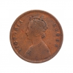 Copper Half Anna Coin of Victoria Queen of Calcutta Mint of 1876.