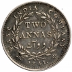 Silver Two Annas Coin of Victoria Queen of Madras Mint of  1841.