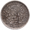 Silver Two Annas Coin of Victoria Queen of Bombay Mint of 1841.