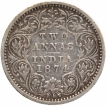 Silver Two Annas Coin of Victoria Queen of Bombay Mint of 1874.