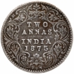 Silver Two Annas Coin of Victoria Queen of Calcutta Mint of 1875.