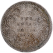 Silver Two Annas Coin of Victoria Empress of Bombay Mint of 1882.