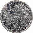 Silver Two Annas Coin of Victoria Empress of Bombay Mint of 1882.