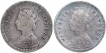 Silver Two Annas Coins of Victoria Empress of Bombay Mint of 1882.