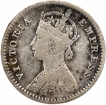 Silver Two Annas Coin of Victoria Empress of Calcutta Mint of 1885.