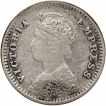 Silver Two Annas Coin of Victoria Empress of Bombay Mint of 1886.