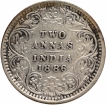 Silver Two Annas Coin of Victoria Empress of Bombay Mint of 1886.