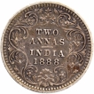 Silver Two Annas Coin of Victoria Empress of Bombay Mint of 1888.