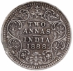 Silver Two Annas Coin of Victoria Empress of Bombay Mint of 1888.