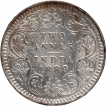 Silver Two Annas Coin of Victoria Empress of Calcutta Mint of 1889.