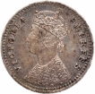 Silver Two Annas Coin of Victoria Empress of Bombay Mint of 1890.