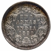 Silver Two Annas Coin of Victoria Empress of Bombay Mint of 1890.