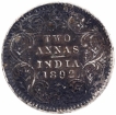 Silver Two Annas Coin of Victoria Empress of Calcutta Mint of 1892.