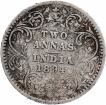 Silver Two Annas Coin of Victoria Empress of Bombay Mint of 1894.