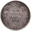 Silver Two Annas Coin of Victoria Empress of Bombay Mint of 1898.