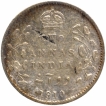 Silver Two Annas Coin of King Edward VII of Calcutta Mint of 1910.