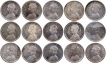 Silver Quarter Rupee Coins of Victoria Queen of Bombay Mint of 1862.