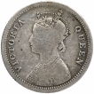 Silver Quarter Rupee Coin of Victoria Queen of Bombay Mint of 1862.