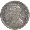 Silver Quarter Rupee Coin of Victoria Queen of Bombay Mint of 1862.