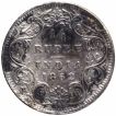 Silver Quarter Rupee Coin of Victoria Queen of Calcutta Mint of 1862.