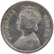 Silver Quarter Rupee Coin of Victoria Queen of Calcutta Mint of 1874.